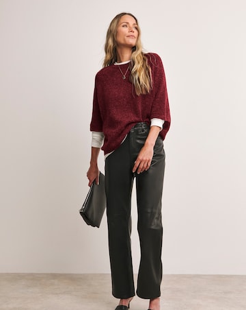 Anthology Burgundy Knitted Short Sleeve Jumper