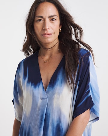 Textured Crinkle Overhead Midi Kaftan Dress