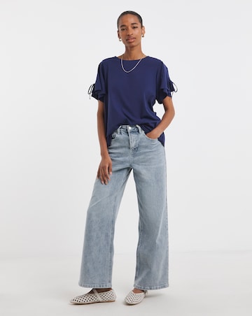 Crew Neck Tie Sleeve T-Shirt