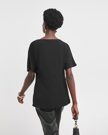 Black Twist Drape Top