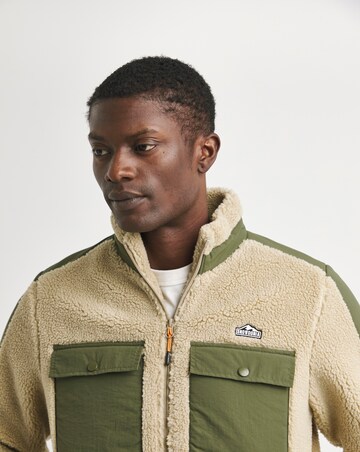 Snowdonia Ecru Borg Panel Detail Jacket
