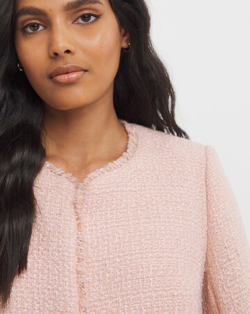 Collarless Boucle Blazer