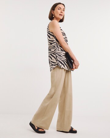 Animal Print V Neck Linen Vest