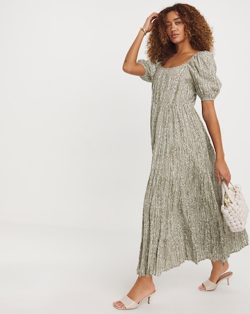 Cotton Volume Maxi Smock Dress