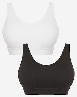 Slimma (2 Pack) Comfort Tops (Fits A-D) Black/White