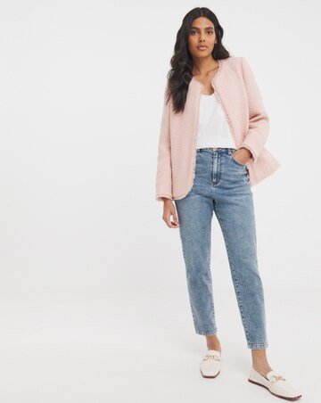 Collarless Boucle Blazer