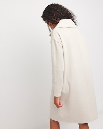 Roll Neck Zip Detail Cut and Sew Short Dress