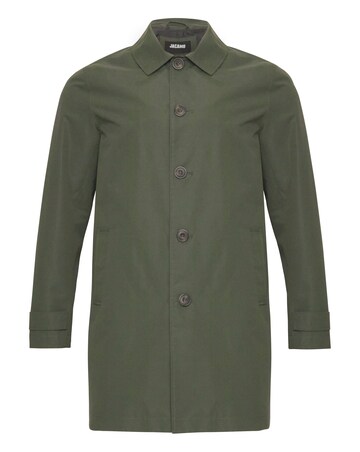 Khaki Mac With Tab Cuff Detail
