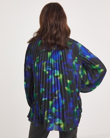 Joanna Hope Pleated Keyhole Blouse