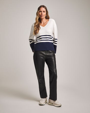 Anthology Stripe V Neck Jumper