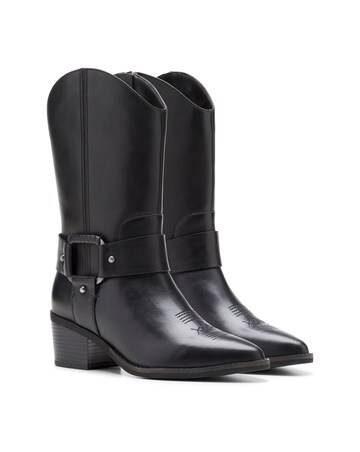Clarks Morzine Leather Western Boots Standard Fit
