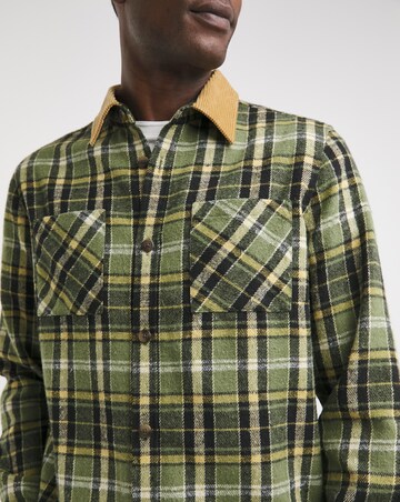 Cord Collar Check Overshirt