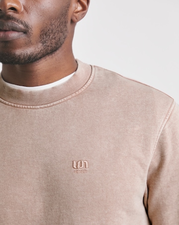 Union Garment Dyedn Crew Neck Sweatshirt- Pink