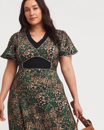 Joe Browns Jersey Contrast Floral V Neck Maxi Dress