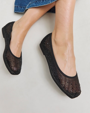 Luminous Embellished Mesh Ballet Flats - Extra Wide Fit (EEE)