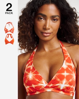 Value 2 Pack Halter Neck Bikini Tops