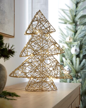 Light Up Gold Metal Tree