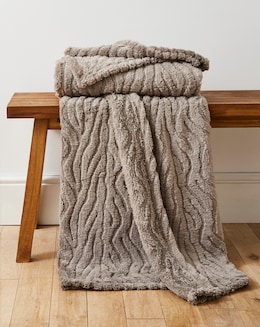 Textured Wavy Fleece Throw