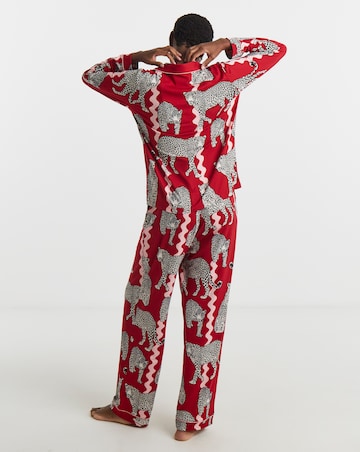 Chelsea Peers Jersey Button Up Leopard Print Pyjama Set