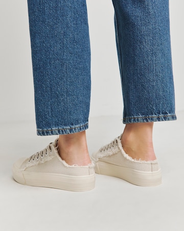 Bowie Raw Edge Slip on Trainers - Wide Fit (E)
