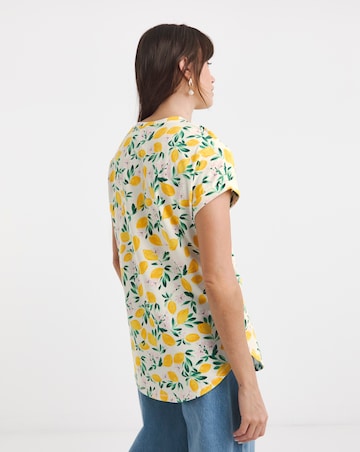 Pure Cotton Longline Short Sleeve Curved Hem