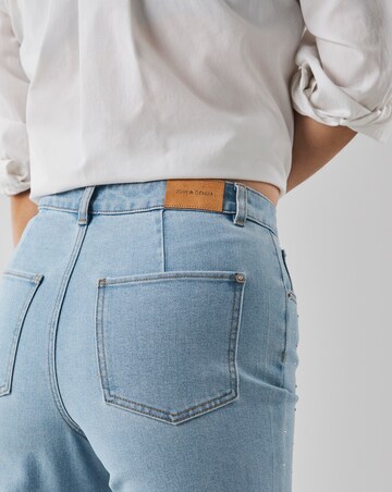 Mid Blue Embellished Wide Leg Jeans