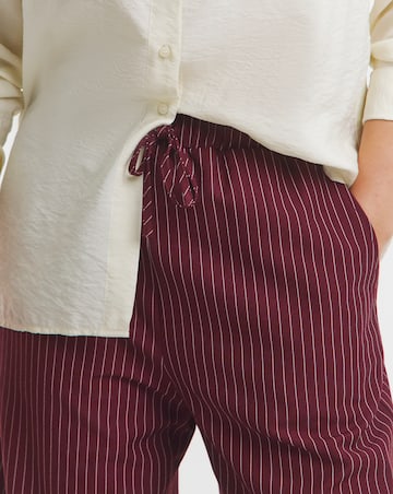 Pinstripe Drawstring Wide Leg Trouser
