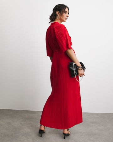 Pleated Occasion Button Through Dress