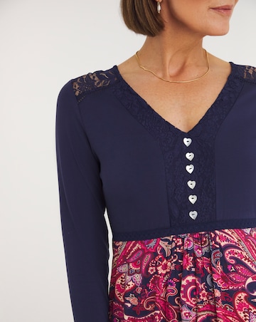 Joe Browns Navy Printed Paisley Jersey Tunic