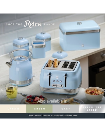 Swan Retro Revive 4 Slice Toaster Stainless Steel