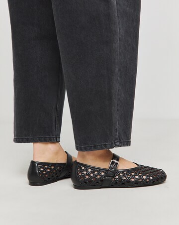 Anthology Valerian Leather Woven Mary Jane Ballerinas Wide E Fit