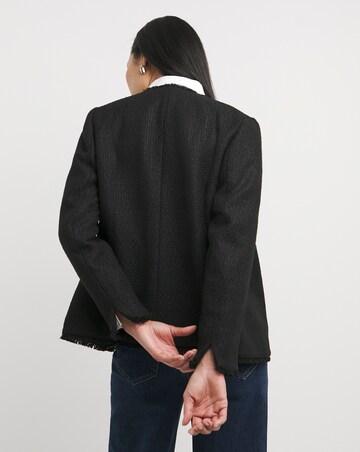 Collarless Boucle Blazer