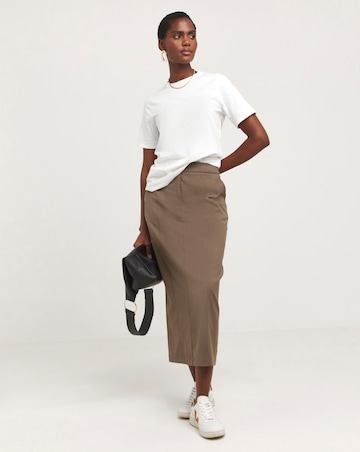 Neutral Midaxi Tailored Pencil Skirt