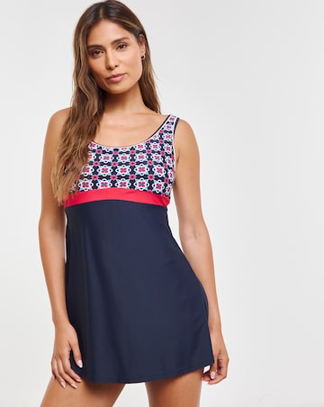 Sports Padded Swimdress With Shorts Attached