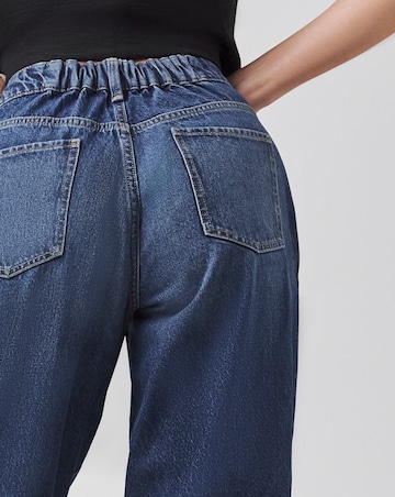 Mid Blue Barrel Leg Jeans