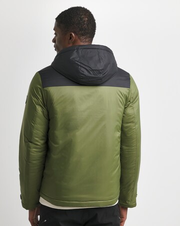 Snowdonia Khaki Wadded Colour Block Jacket