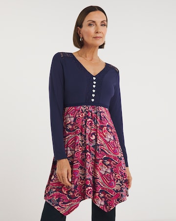 Joe Browns Navy Printed Paisley Jersey Tunic