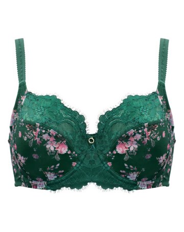 Pour Moi Bliss Full Cup Wired Non Pad Side Support Bra Forest/Floral