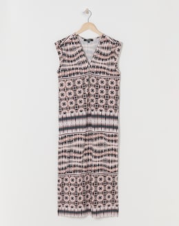 Soft Touch Jersey Midi Dress With Zip Front