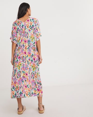 Crinkle Kaftan Overhead Midi Dress