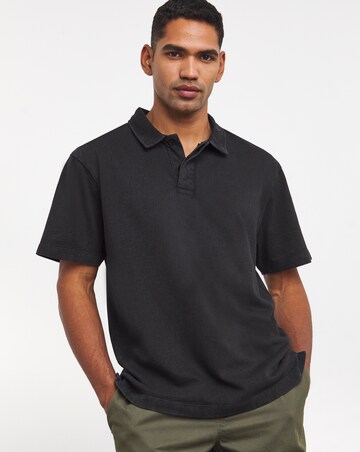 Garment Washed Relaxed Fit Loopback Polo