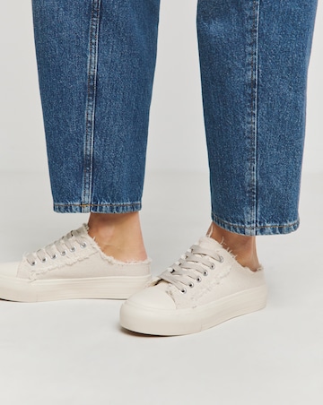 Bowie Raw Edge Slip on Trainers - Wide Fit (E)