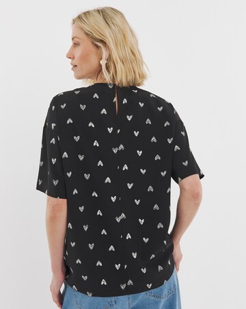 Printed Boxy Short Sleeve Top