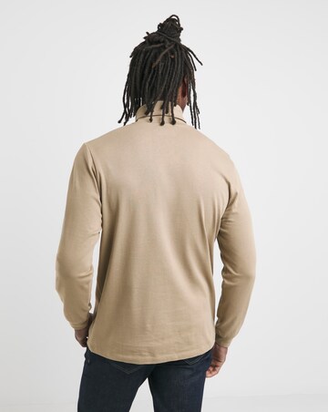 Long Sleeve Jersey Roll Neck Long Length- Taupe