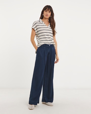 Indigo Wide Leg Jeans with Tencel TM Lyocell