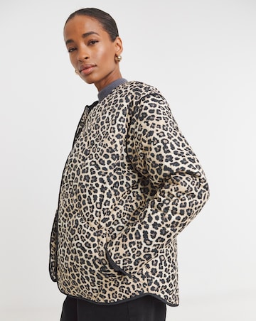 Leopard Print Quilted Jacket