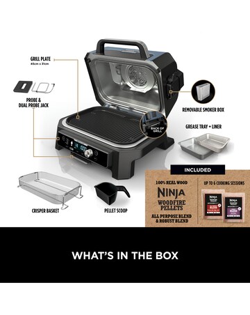 Ninja Woodfire OG901UK Pro Connect XL Electric BBQ Grill and Smoker