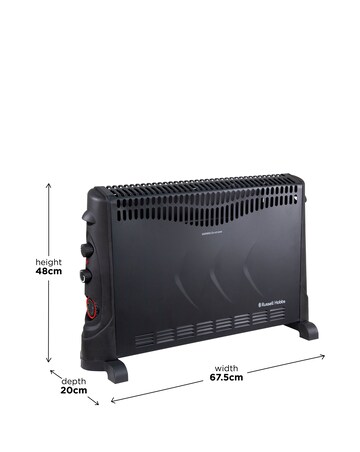 Russell Hobbs 2kW Black Convection Heater with Timer