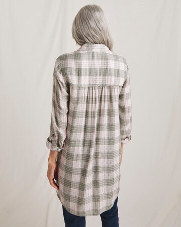 Julipa Embroidered Check Longline Shirt