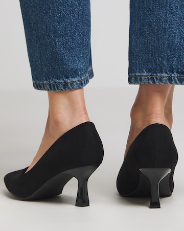 Heavenly Soles Connie Kitten Heel Pointed Court Shoe - Wide Fit (E)